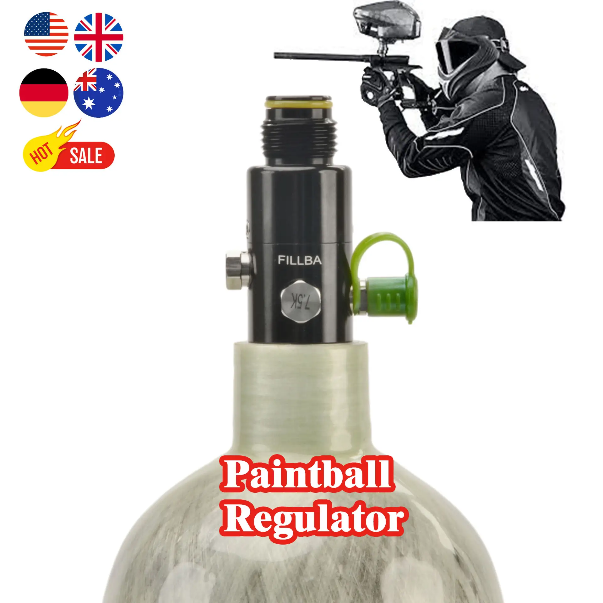 Di alta qualità regolabile Paintball accessori regolatore 800PSI attrezzatura Paintball Air Gun serbatoio regolatore Paintball