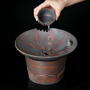 Service à thé en poterie pourpre, moulage de thé, porte-encens, cendrier, baril filtre avec couvercle, bassin à thé, tasse d'eau à tasse - Product Image 3