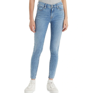 Jeans ajustados de corte preciso para mujer en mezclilla elástica con tiro equilibrado y compresión consistente en las piernas - Product Image 1
