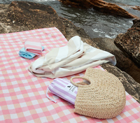 Alas Piknik Lipat Tahan Air Ramah Lingkungan untuk Berkemah, Piknik, Wisata, dan Pantai, Bahan Microfiber Suede, Dapat Dipesan Sesuai Kebutuhan