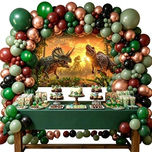 Kit de ballons personnalisés sur le thème des dinosaures avec <span class=keywords><strong>arche</strong></span> de ballons en latex vert sauge et or sur le thème de la <span class=keywords><strong>jungle</strong></span> dinosaure - Product Image 1