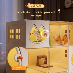 คอนโดแมวพลาสติกคุณภาพสูงขนาดใหญ่พิเศษ วิลล่าในร่มแบบออลอินวัน พร้อมพื้นที่<span class=keywords><strong>นอน</strong></span> <span class=keywords><strong>ห้อง</strong></span>น้ำ และพื้นที่ใช้สอยแบบห้องนอนเดี่ยว - Product Image 5