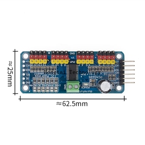 Module d'interface de pilote de servomoteur PWM 16 canaux 12 bits PCA9685 IIC MG90S SG90 MG995 pour Raspberry Pi - Product Image 2