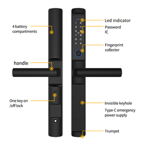 ระเบียงหรือสแตนเลสพับลงประตู WiFi Blue tlock อลูมิเนียมบานเลื่อนกระจก Tuya APP ล็อคประตูผลิต