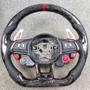 Volant en fibre de carbone forgée pour Audi B9 A3 A4 A5 S4 RS5 S3 S4 S5 A6 A7 A8 Q5 Q7 Q8 TT R8 S6 RS6 <span class=keywords><strong>RS7</strong></span> S7 B8 - Product Image 2