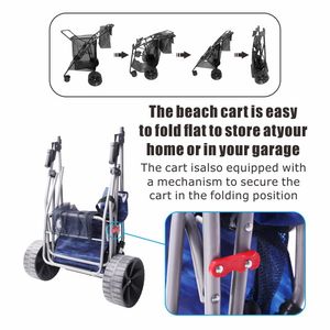 STARRYHEART Chariot pliable polyvalent Chariot de plage léger avec roues en caoutchouc Chariot de plage utilitaire - Product Image 5