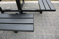 Mobilier d'extérieur commercial Table de pique-nique de camping en bois composite avec siège Ensemble table basse et chaises pour restaurant à l'extérieur du parc