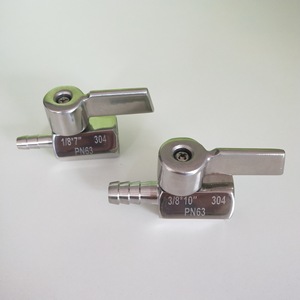 Válvula de bola mini Pagoda de 1/8 pulg. y 1/4 pulg. de acero inoxidable 304 para agua y medios de base ácida débil, uso en la industria alimentaria - Product Image 2