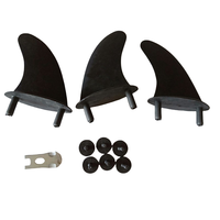 Ailerons souples en plastique de planche de surf de prix usine ailerons de surf noirs