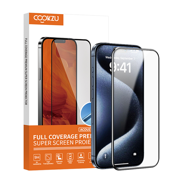 Manufacturer AAA Grade Tempered Glass Screen Protector for iPhone 14 15 16 17 Pro Max Plus Invisible Black Edge Protective Film