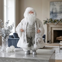 Figurine de Père Noël en sequins blancs et argentés pour la décoration de Noël, décoration d'étagère à la maison, tendance
