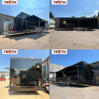 Remorque de boutique mobile personnalisée pour magasin de vêtements avec étagères de présentation, cabine d'essayage, climatisation et enveloppement de logo