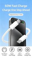 Câble de charge USB-C tressé rond 60W PD à charge rapide, connecteur plus sûr que les câbles en silicone pour iPhone 17, ordinateurs portables et tablettes