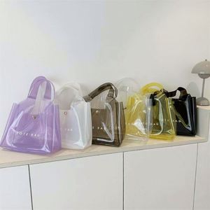 Large Capacity PVC Clear <b>Tote</b> Bag with Zipper Closure Customizable Color Logo Colorful Makeup Bag for Travel-Wholesale Jelly Bag - Product Image 1