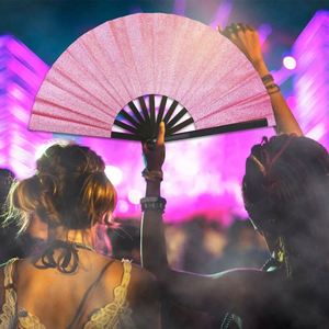 Custom logo Glitter Folding Clack Handheld Foldable Decorative Fans Hand Fan for Dance - Product Image 3