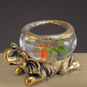USMILEPET <span class=keywords><strong>Best</strong></span>-seller <span class=keywords><strong>Aquarium</strong></span> en résine en forme d'éléphant pour la maison Tortue Réservoir Décorations et ornements pour le salon et l'étude - Product Image 3