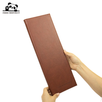 Housse de menu en cuir PU imperméable, nouveau style, tri-pliante, 4 vues, marron, impression en relief personnalisée, toutes tailles pour hôtels, restaurants, bars