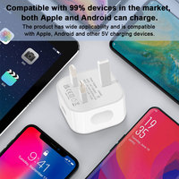 Adaptateur secteur de voyage 10W certifié HNT CE UKCA avec prise britannique, port USB unique, charge rapide et protection OTP pour appareil photo et ordinateur portable