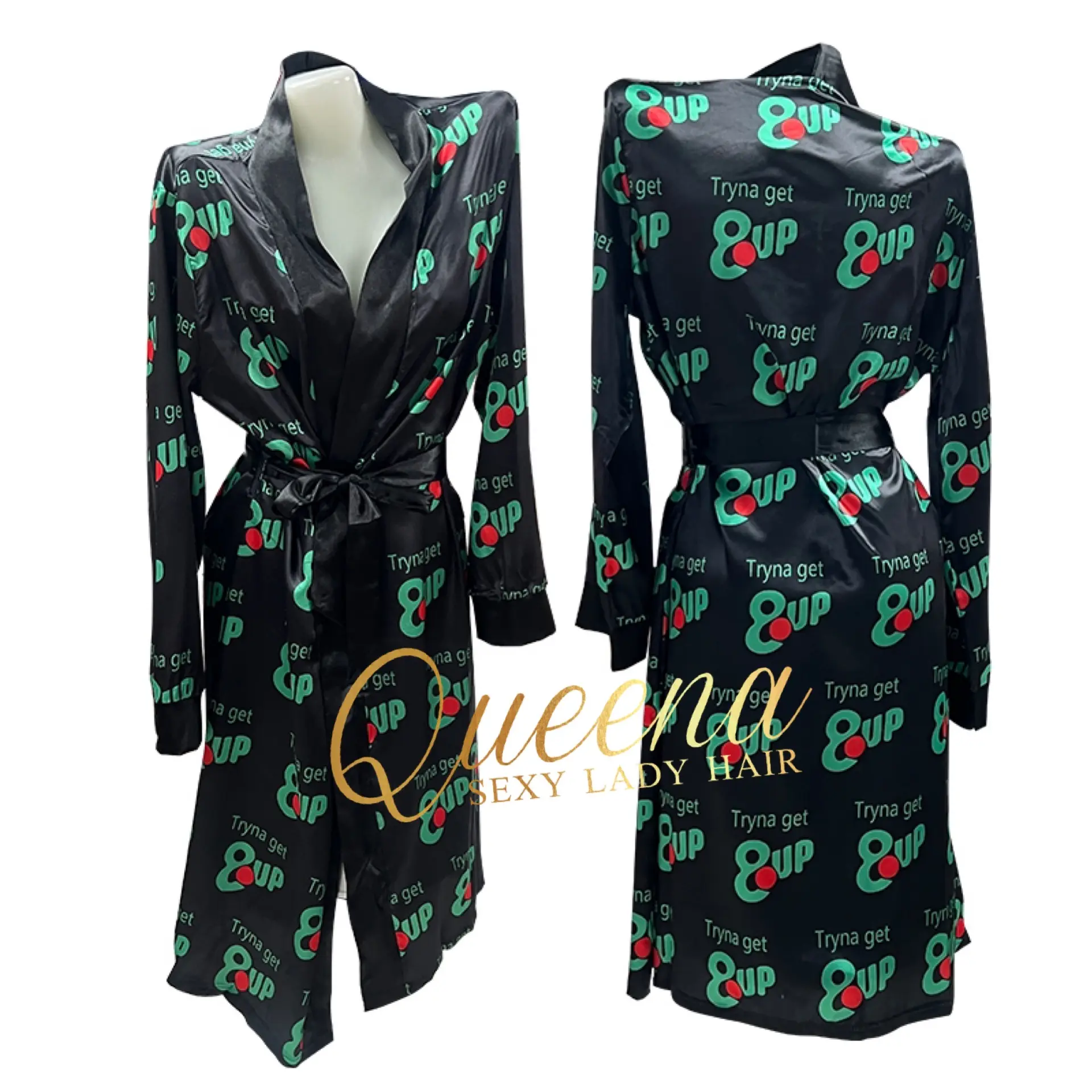 Fashion women silk nightgown wholesale custom logo pattern satin soft robes