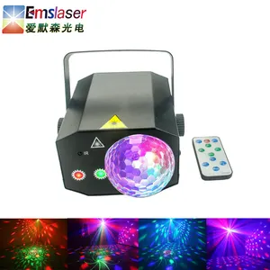 2 Lens lazer 1 Rgb Dj sahne projektör alüminyum alaşım lazer sihirli Led ışık disko topu