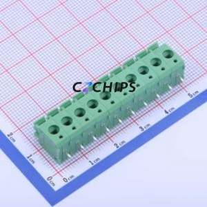 KF236-5.0-10P Spring Terminal Block Through hole Component (THT),P=5mm Connector 1x10P 5mm Green 10P - Product Image 1