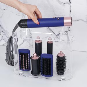 Soporte de Almacenamiento Rectangular de Acrílico para <span class=keywords><strong>Accesorios</strong></span> de Estilizador <span class=keywords><strong>Airwrap</strong></span>, Organizador de Cables de 6 Orificios para Baño y Hogar - Product Image 3