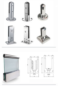 Système de balustrade en verre trempé à profil en U haute résistance pour usage en salle de bain d'hôpital, parapet, terrasse, balcon, fixation au sol - Product Image 2