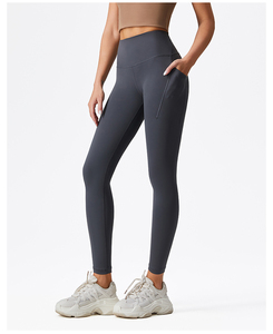 Nouveau design, logo personnalisé, leggings de <span class=keywords><strong>sport</strong></span> pour femmes, taille haute, élastiques, en nylon, grande taille, sans couture, effet seconde peau, pour yoga et gym - Product Image 4