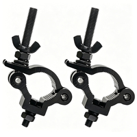 OEM ODM Crochet d'éclairage robuste en aluminium 6063-T6 de 38 à 52 mm, pince de treillis 60 kg SWL avec matériel de fixation M10 pour tuyauterie de 2 pouces de diamètre extérieur