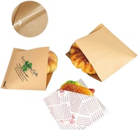 Emballages personnalisés pour sandwichs au beignets, sacs en papier kraft double ouverture résistants à la graisse pour collations, supports pour beignets, sacs en papier pour croissants