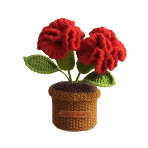 Regalo Personalizado para el Día de la Madre: Adorno de Cerámica con Forma de Clavel Tejido a Mano para Amigas, Decoración para Sala de Estar - Product Image 5