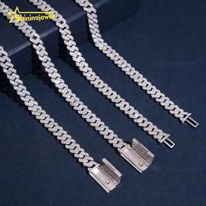 美国本地库存嘻哈珠宝8毫米<span class=keywords><strong>2</strong></span>排925银硅石古巴链热卖古巴链硅石GRA认证 - Product Image 5