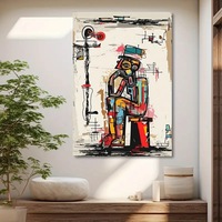 Personnages de dessins animés abstraits modernes penseur toile Basquet Style peinture Art mural impression pour salon décor à la maison