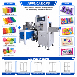 Machine d'emballage automatique HFFS pour matériaux souples, jouets, argile à modeler pour enfants, pâte à modeler, pâte plastique, emballage en forme de coussin - Product Image 3