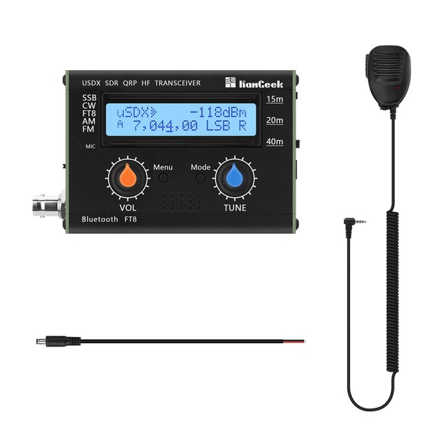 HAMGEEK USDX-FT8 5W UsDX SDR QRP Transceiver QCX-SSB to SSB 15m/20m/40m 3-Band All Mode HF Transceiver with BT