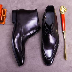 Men's Ankle Chelsea <b>Boots</b> with PU Lining British Retro Trend Slip-On Closure Business Dress-Exclusive Autumn - Product Image 5