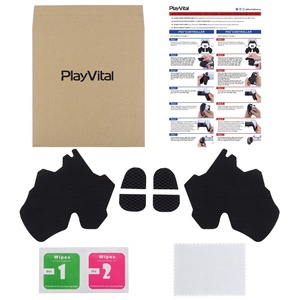 แผ่นยางกันลื่นสีดำ PlayVital Mecha Edition พร้อมปุ่มกดและสติ๊กเกอร์ติดปุ่มไหล่สำหรับจอย PS5 - Product Image 2
