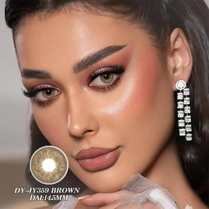 Haipurecon Lentilles de contact de couleur brune Contacts de couleur naturelle 1 an Contacts Big Eye Color Every Year 14mm - Product Image 1
