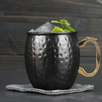 Tasse à boire en cuivre plaqué moderniste Mule de moscou, Mug en cuivre brillant martelé mule de moscou