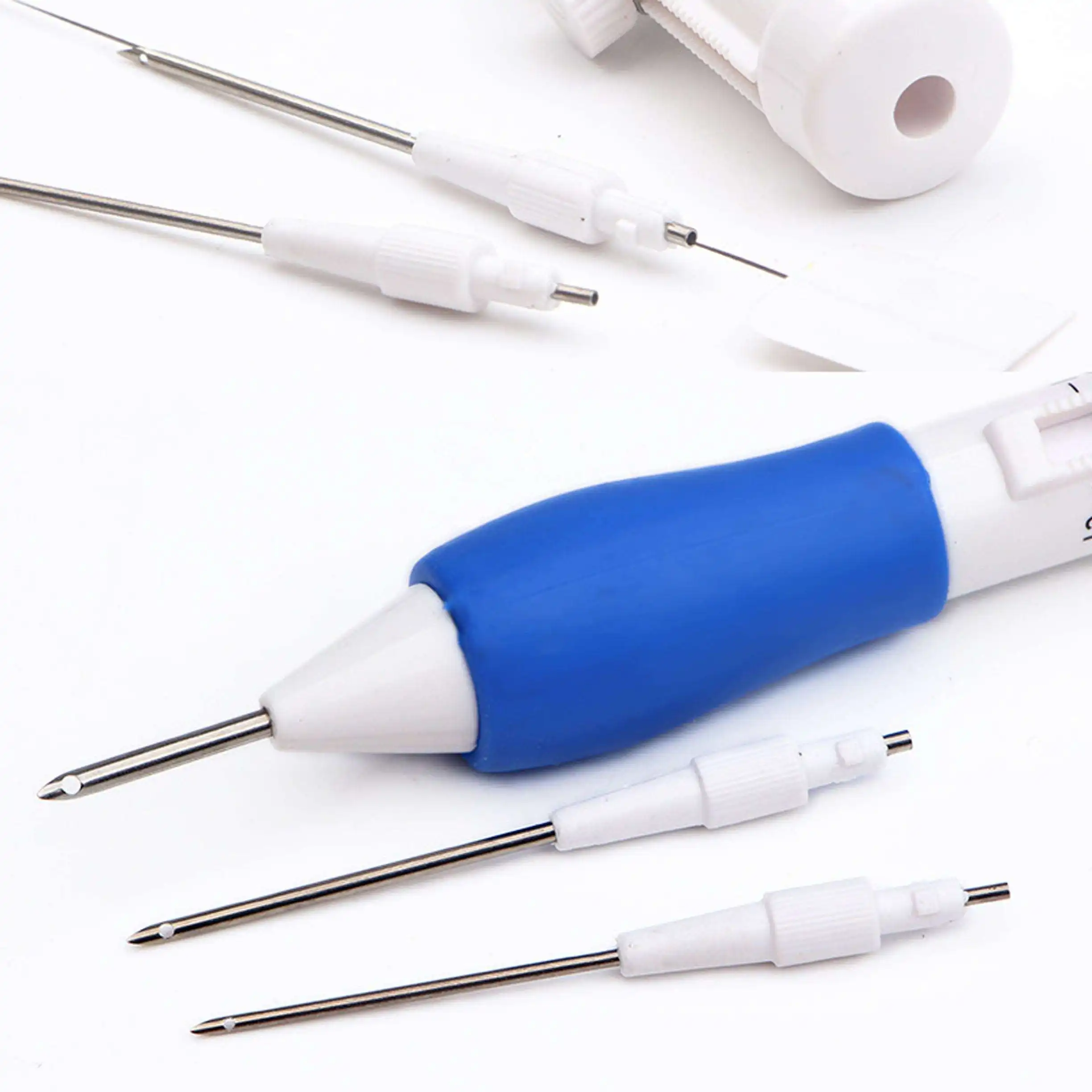 SKC Plastic Crafts Magic ricamo Pen Punch Needle ago regolabile strumento per cucire in lana spessa