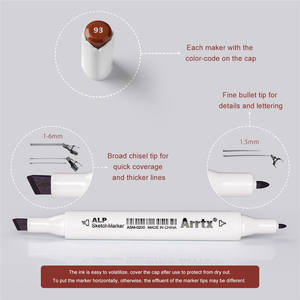 Set <span class=keywords><strong>di</strong></span> 90 <span class=keywords><strong>Pennarelli</strong></span> <span class=keywords><strong>a</strong></span> <span class=keywords><strong>Base</strong></span> Alcolica Arrtx con Punta Giapponese <span class=keywords><strong>a</strong></span> Doppia Estremità, <span class=keywords><strong>Pennarelli</strong></span> Permanenti per Arte, Animazione e Manga - Product Image 4