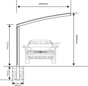 Tùy chỉnh không thấm nước carport với khung kim loại và hợp kim nhôm cantilever tán cho bãi đậu xe & Du lịch hấp dẫn - Product Image 2