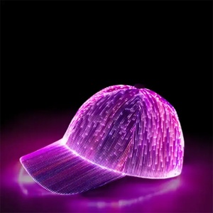 Customizable Wholesale Fiber Optic Fabric <b>Hat</b> USB Rechargeable Luminous Baseball Cap Glow at Night - Product Image 1