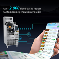 Robot de cuisine intelligent AI, construction en acier inoxydable, écran tactile numérique, mode d'économie d'énergie pour la préparation automatique des aliments