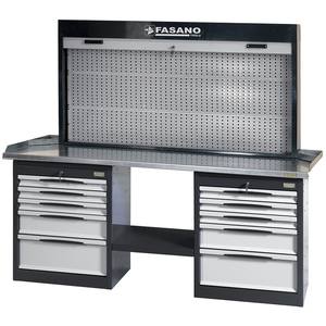 Fasano Tools Workbench With Pegboard Back Panel And Drawers For <b>Workshop</b> <b>Storage</b> - Product Image 1