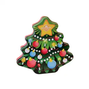 Mooie Kan Custom Printing Tin Case Kerstboom Vorm Tin Box Kerst Blikken Doos