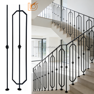 Balustre en <span class=keywords><strong>fer</strong></span> <span class=keywords><strong>forgé</strong></span> noir massif carré pour <span class=keywords><strong>escalier</strong></span>, panneau à jointures, pour garde-corps de balcon intérieur, directement de l'usine - Product Image 3