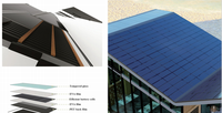 Vente directe d'usine de systèmes solaires photovoltaïques intégrés aux bâtiments, tuiles solaires Dipv