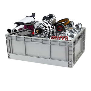 Hot sale plastic crates folding stackable turnover box with lid plastic moving crate collapsible crate