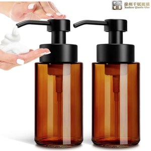Dispenser di Sapone in Acciaio Inox Personalizzato Rotondo 200/300 ml Bottiglia in Vetro con Pompa in Acciaio Inox per Sapone Liquido o Schiuma - Product Image 3